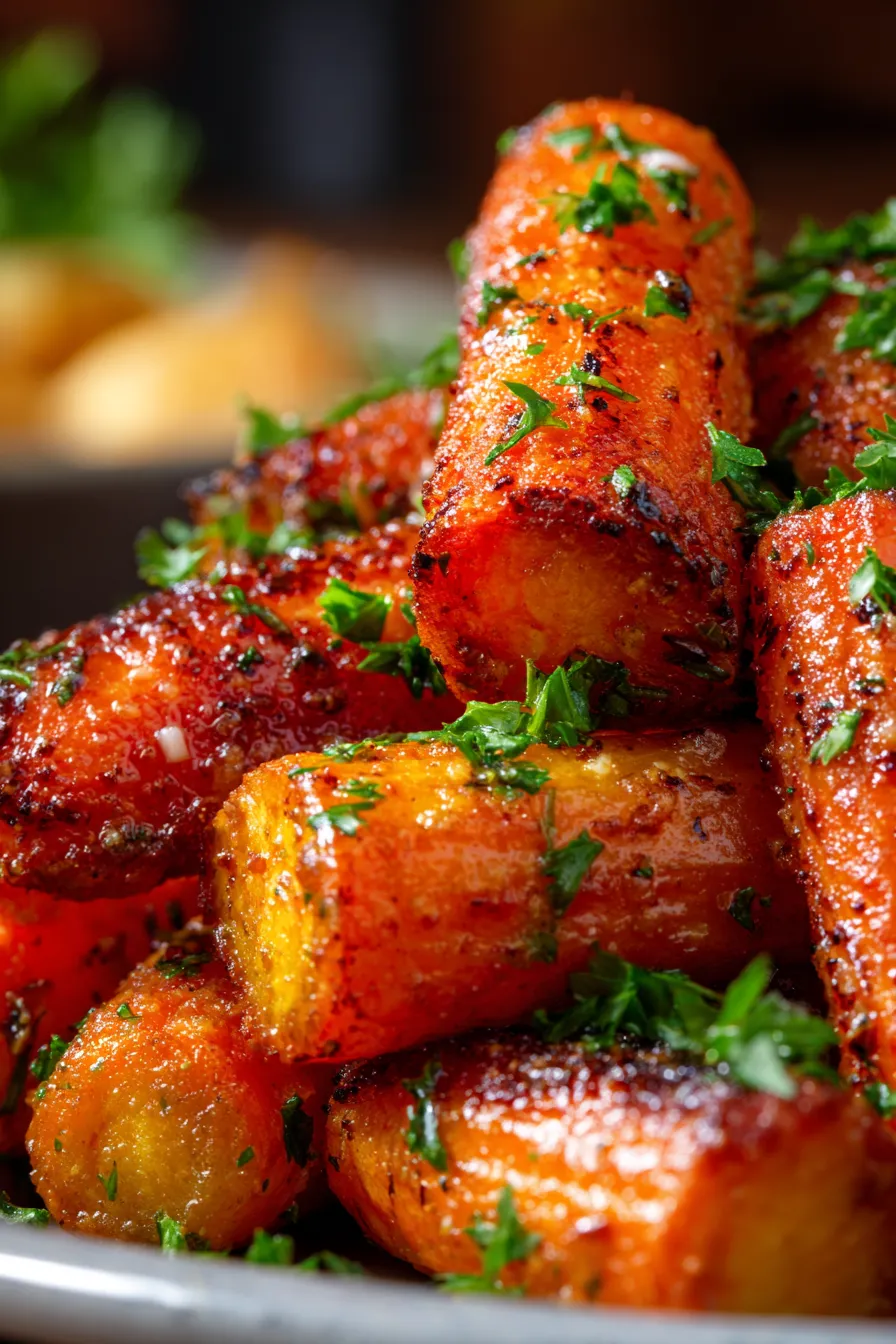 Tasty Parmesan Carrots! 🥕-herb-garnish